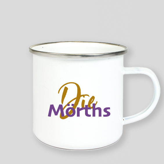 Emaille Tasse beduckt Die Mörths