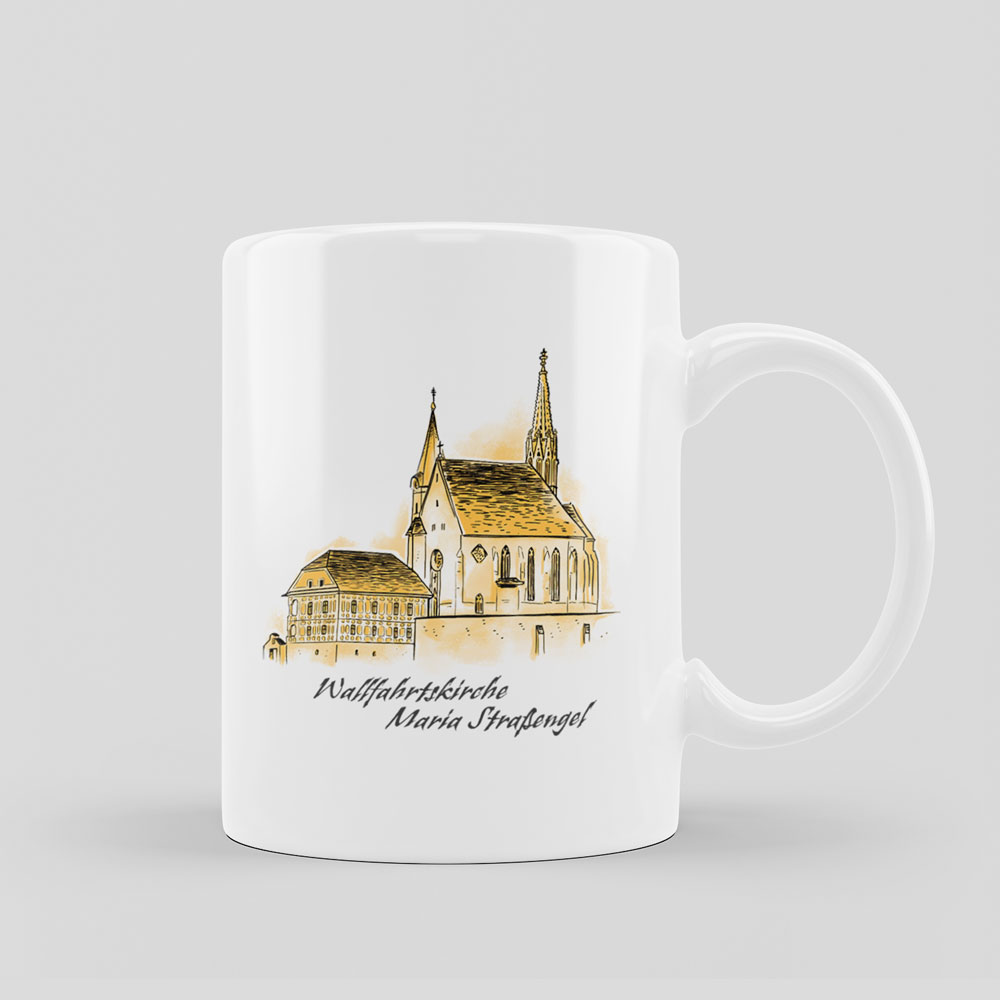 Tasse Keramik bedruckt Motiv Maria Straßengel