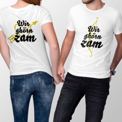 T-Shirt "Wir ghörn zam" bedruckt Männer und Frauen - Partner