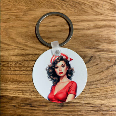 Retro-Schlüsselanhänger mit Pinupgirl Shoppingqueen - Verschenke Freude - Die Geschenke für alle